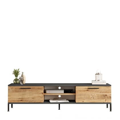 Giga Meubel - Tv-meubel Naturel|Antraciet - 160x35x39,1cm - Ciftlik Bruin