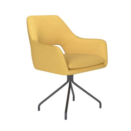 Housecraft Living Mos Eetkamerstoel Draaibaar Metaal Spider Oker Geel