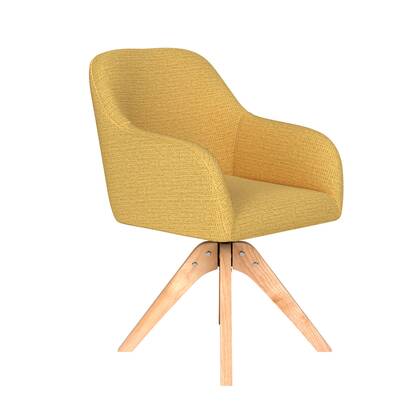 Housecraft Living Otis Eetkamerstoel Draaibaar Hout Oker Geel
