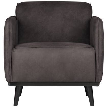 WOOOD Statement Fauteuil Met Arm - Lederlook - Donkergrijs - 77x72x93 Antraciet