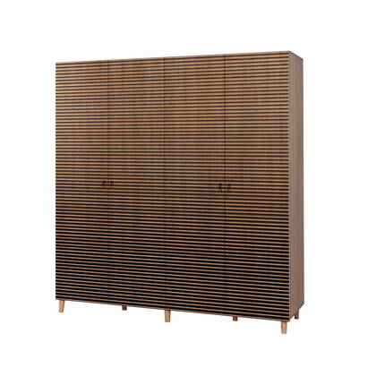 Giga Meubel - Kledingkast Eiken Hout - Gestreept - 180x52x192cm - Imaj Bruin