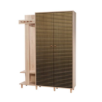 Giga Meubel - Garderobemeubel Eiken Hout - 135x36x194cm - Garmanto Bruin