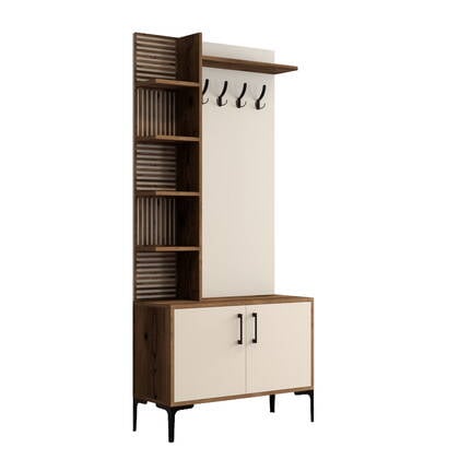 Giga Meubel - Garderobemeubel Walnoot|Crème Hout - 200cm - Viyana