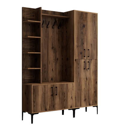 Giga Meubel - Garderobemeubel Walnoot Hout - 200cm - Viyana Large Bruin