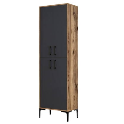 Giga Meubel - Wandkast Walnoot|Antraciet Hout - 200cm - Berlin Grijs