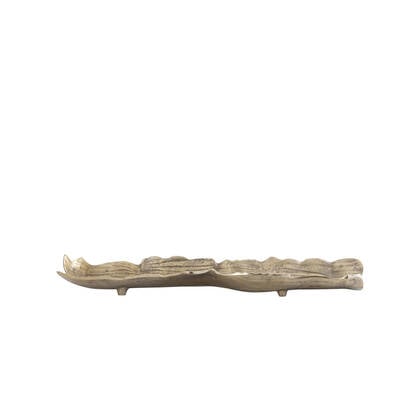 PTMD Lukne Gold Casted Alu Rough Wavy Bowl Rectangle S Goud
