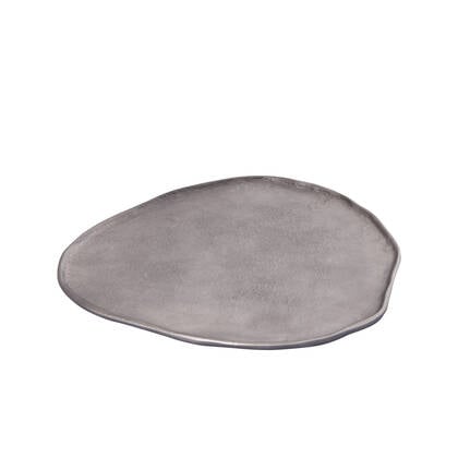 PTMD Kora Silver Casted Alu Organic Shaped Bowl L Zilver