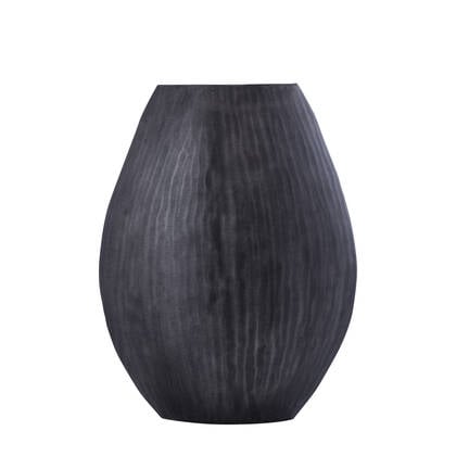 PTMD Jowad Graphite Alu Sheet Pot Ribbed High Oval M Grijs
