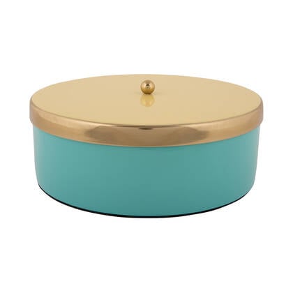 Present Time - Opbergbox Double Funky Large - Blue & Yellow Blauw