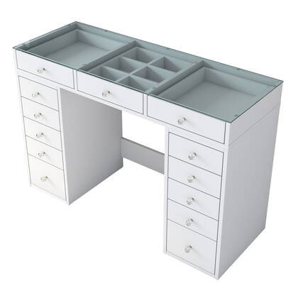 Giga Meubel - Kaptafel Wit|Glas - 120x44,5x79,8cm - Beyas