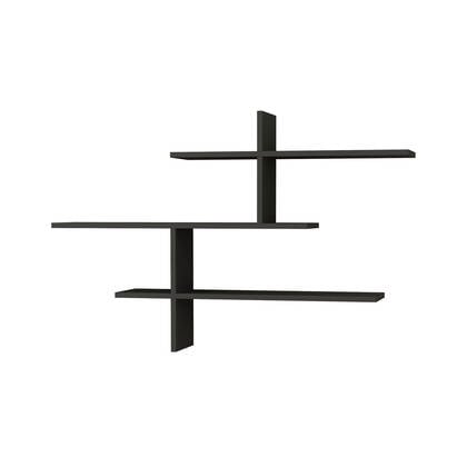 Giga Meubel - Wandplank Antraciet Hout - 123x22x80,5cm - Leo Grijs