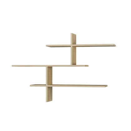 Giga Meubel - Wandplank Naturel Hout - 123x22x80,5cm - Leo Bruin