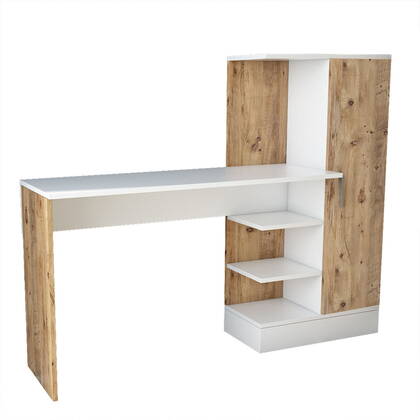 Giga Meubel - Bureau Naturel|Wit Hout - 152x40x120cm - Nurhak Bruin