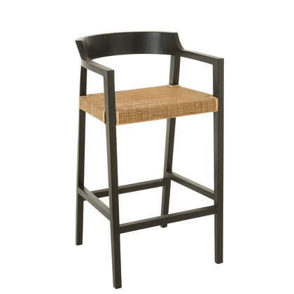 J-Line barstoel Emma - hout - zwart|bruin