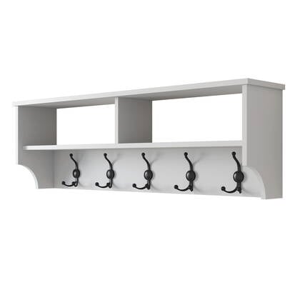 Giga Meubel - Wandkapstok Wit Hout - 120x22,2x37,2cm - Pelitli