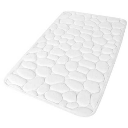 Badkamerkleedje|badmat tapijt - parel - 50 x 80 cm Wit