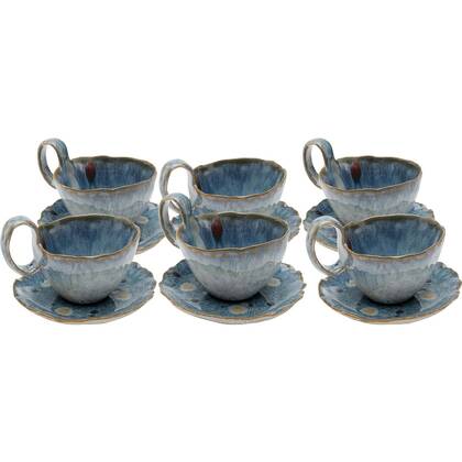Kare Design Mina kopjes en schotels - - 6st Blauw
