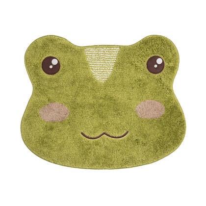 Clayre & Eef Badmat 60x48x1 cm Groen Polyester Kikker