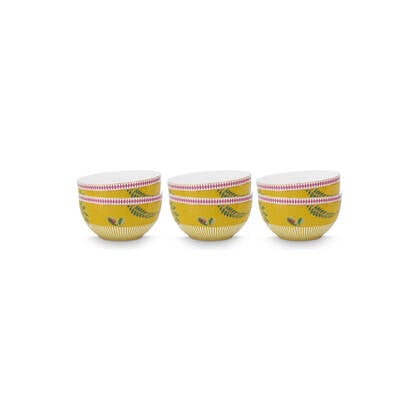 Pip Studio La Majorelle Kommen - Servies set van 6 - 12cm Geel