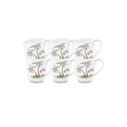 Pip Studio Jolie Mokken - Servies set van 6 - 145ml Wit