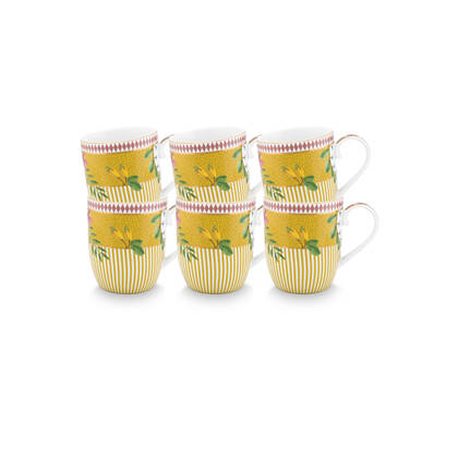 Pip Studio La Majorelle Mokken - Servies set van 6 - 145ml Geel