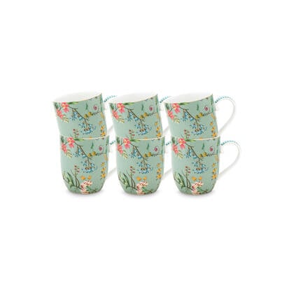 Pip Studio Jolie Mokken - Servies set van 6 - 145ml Wit