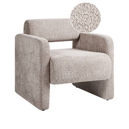 Beliani - HALLSBERG - Fauteuil - Taupe - Bouclé Beige