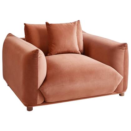 Beliani - LUVOS - Fauteuil - Goud - Fluweel Bruin