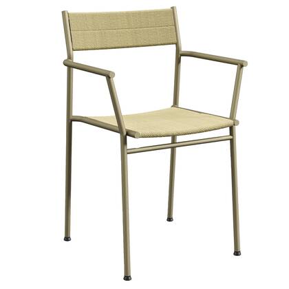 Northern Vev stoel met armleuningen grijs beige|naturel koord Bruin