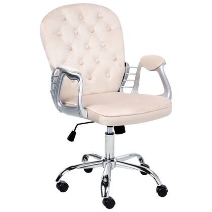 Beliani - PRINCESS - Bureaustoel - Beige - Fluweel