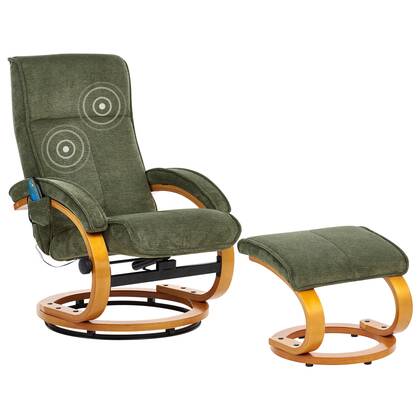 Beliani - HERO - Relaxfauteuil met voetenbank - Groen - Polyester