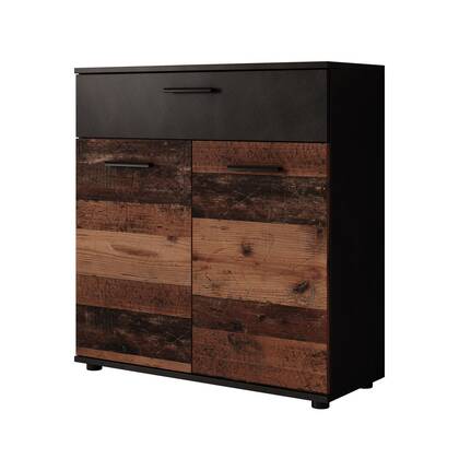 Meubella - Dressoir Bellini - Donker old wood - 80 cm Bruin