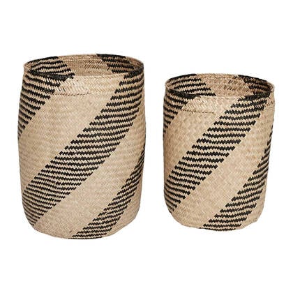 OYOY Living Twist Opbergmanden - Set van 2 Bruin, Zwart
