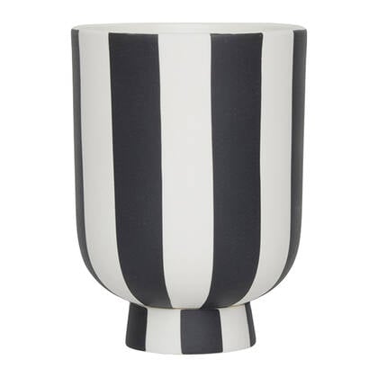 OYOY Living Toppu Vaas Ø 8 cm - Zwart / Wit Zwart, Wit