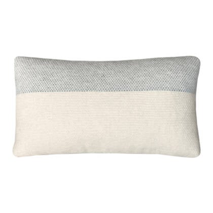 Malagoon Easy Nature Wool Sierkussen 60 x 35 cm - Grijs Grijs, Wit