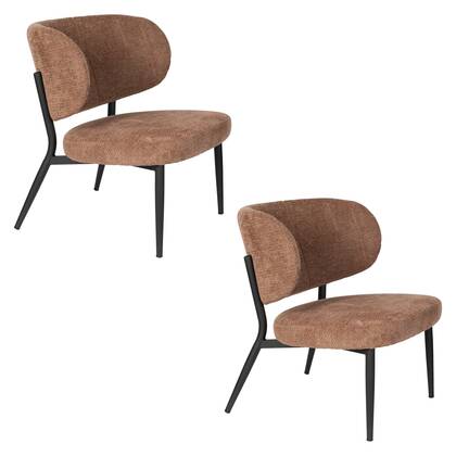 Housecraft Sanne Fauteuil Oranje Grijs - Set van 2