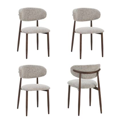 Celia - Eetkamerstoelen Set van 4 - Bruin Walnoot
