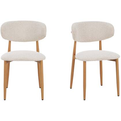 Celia - Eetkamerstoelen Beige Naturel Set van 2 Crème