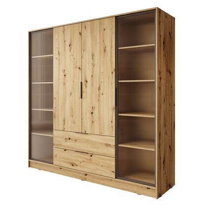Meubella - Kledingkast Kaden - Eiken - 206 cm Bruin