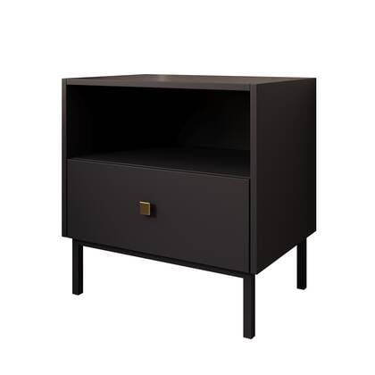 Meubella - Nachtkastje Norment - Zwart - 55 cm