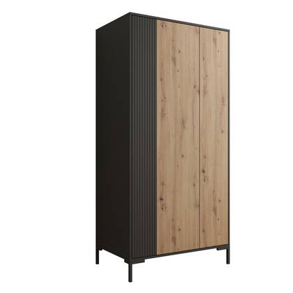 Meubella - Kledingkast Molina - Eiken - 90 cm Bruin