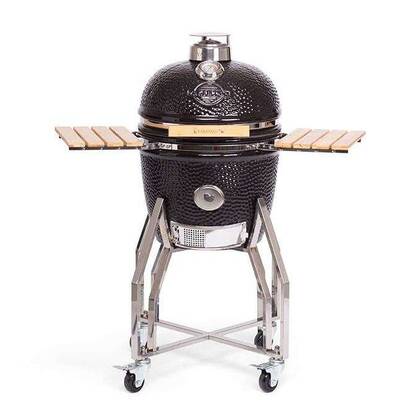 Yakiniku - BBQ Kamado 16 Inch Medium met onderstel en Zijtafels Zwart