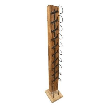 Vtw Living - Staand Wijnrek van Teakhout - Bruin - 180 x 30 x 30 cm afbeelding