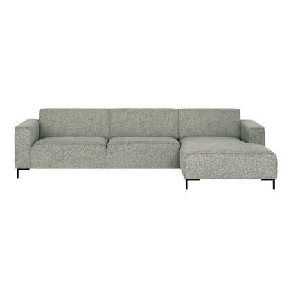 by fonQ Loft Hoekbank met Chaise Longue Rechts - Chenille Melange - Mintgroen