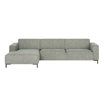 by fonQ Loft Hoekbank met Chaise Longue Links - Chenille Melange - Mintgroen