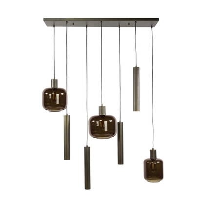 Giga Meubel - Hanglamp Bruin Metaal|Glas - 105x35x150cm - Bronza afbeelding