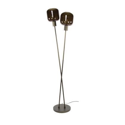 Giga Meubel - Vloerlamp Bruin Metaal|Glas - 46x30x167cm - Bronza afbeelding