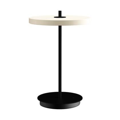 Umage Asteria Move Oplaadbare Tafellamp Pearl White - Zwarte Voet afbeelding