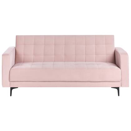 Beliani - ABERDEEN - Driezitsbank - Pastelroze - Fluweel