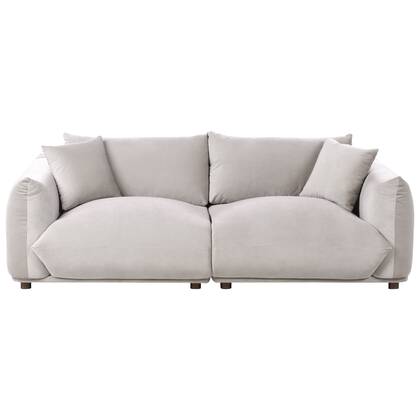 Beliani - LUVOS - Driezitsbank - Taupe - Fluweel